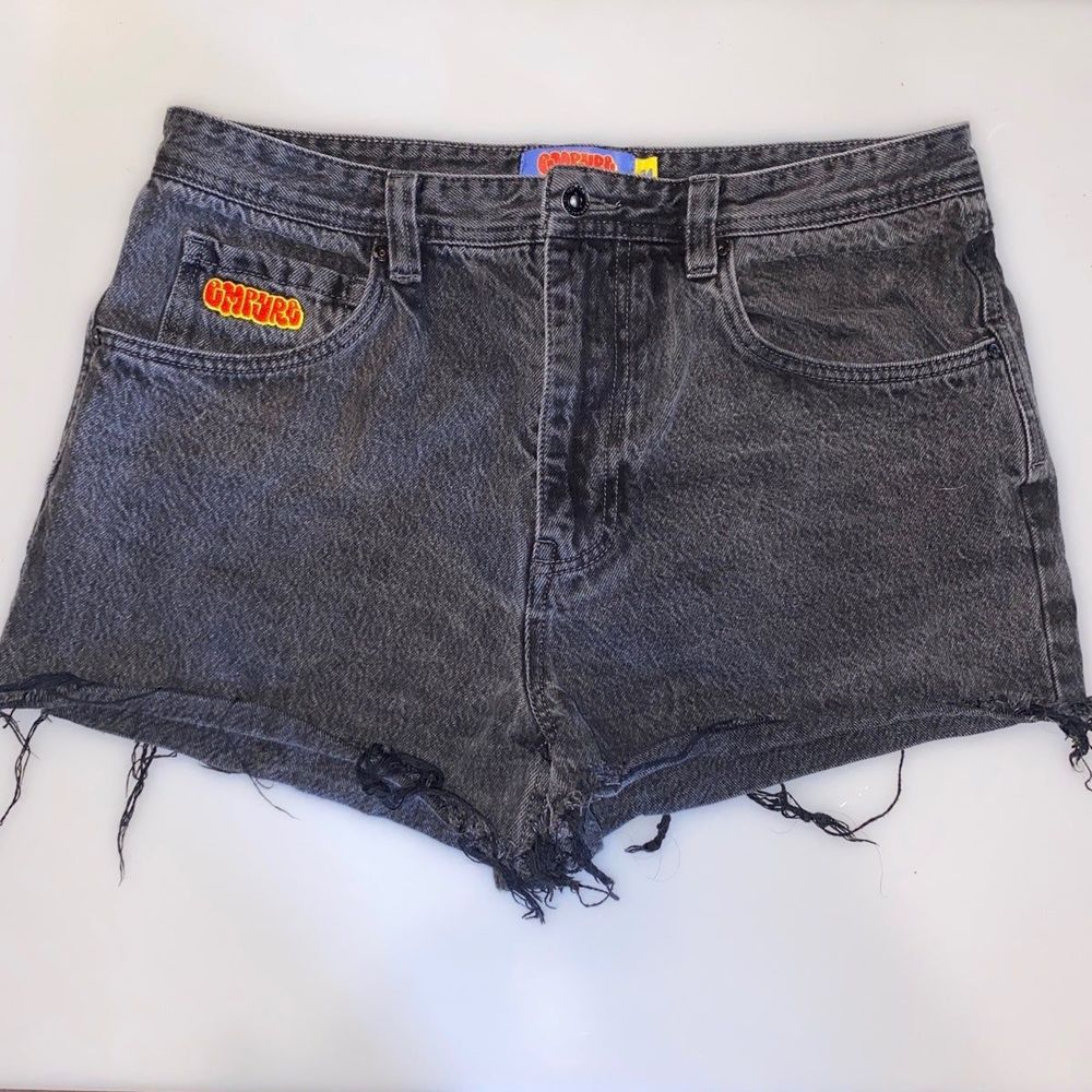 Womens Ladies Empyre vintage Black denim High Waist shorts 34